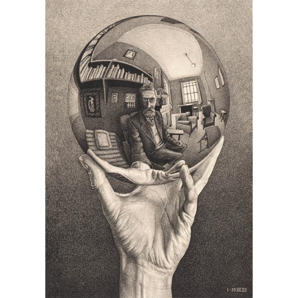 1000 piece puzzle : Hand with Reflecting Sphere, Escher - Clementoni-39753