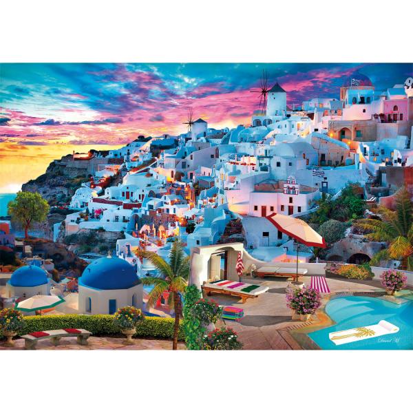 500 piece puzzle : Greece View - Clementoni-35149