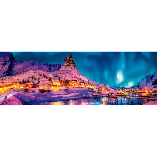 Panoramic 1000 piece jigsaw puzzle : Colorful Night - Clementoni-39747