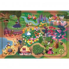 Puzzle 1000 pièces : Disney Story Maps : Alice aux pays des Merveilles