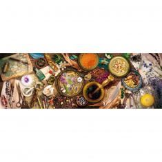 Panoramic 1000 piece jigsaw puzzle : Herbalist Desk