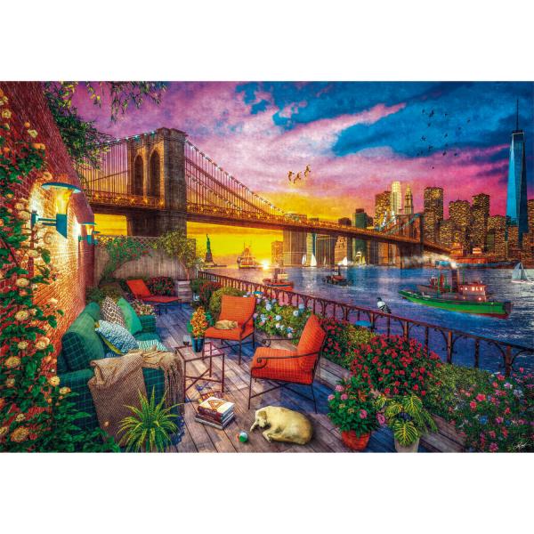 Puzzle 3000 pièces : Coucher de soleil sur le balcon de Manhattan - Clementoni-33552