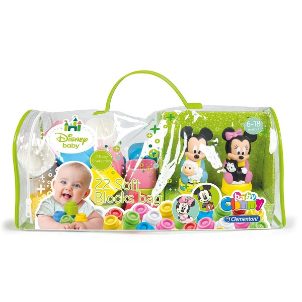 Cubes souples Baby Clemmy : sac 24 pièces Mickey et Minnie - Clementoni-17186