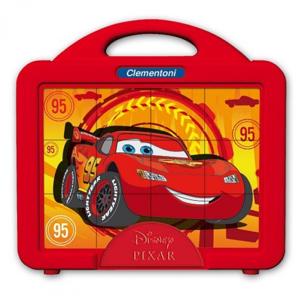 Puzzle 12 cubes : Cars Que la course commence ! - Clementoni-41300-41338