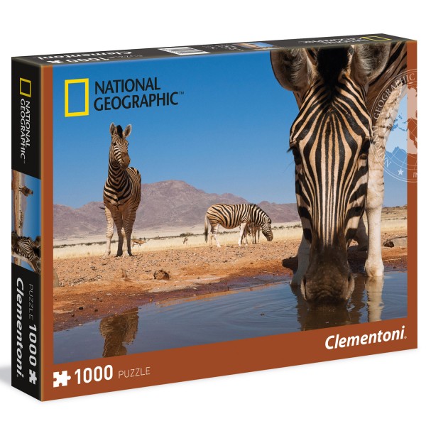 Puzzle 1000 pièces National Geographic : Zèbres - Clementoni-39356