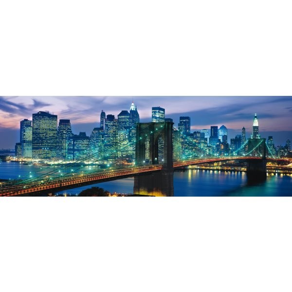 Puzzle 1000 pièces panoramique - New York : Pont de Brooklyn - Clementoni-39209
