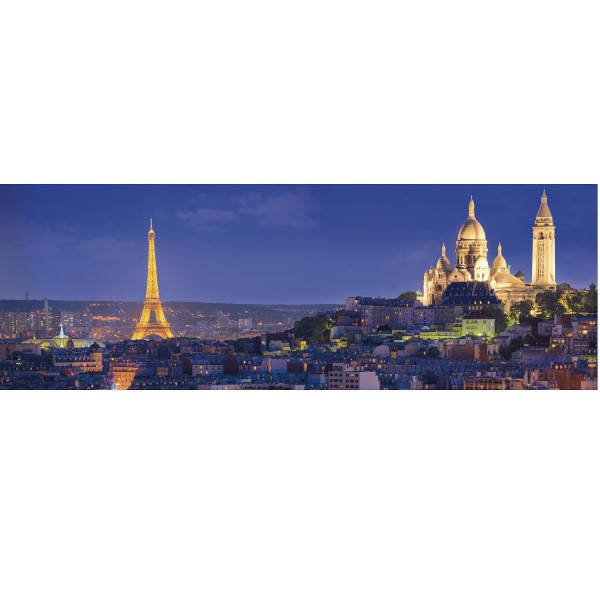 Puzzle 1000 pièces panoramique : Monuments parisiens, Paris - Clementoni-39241