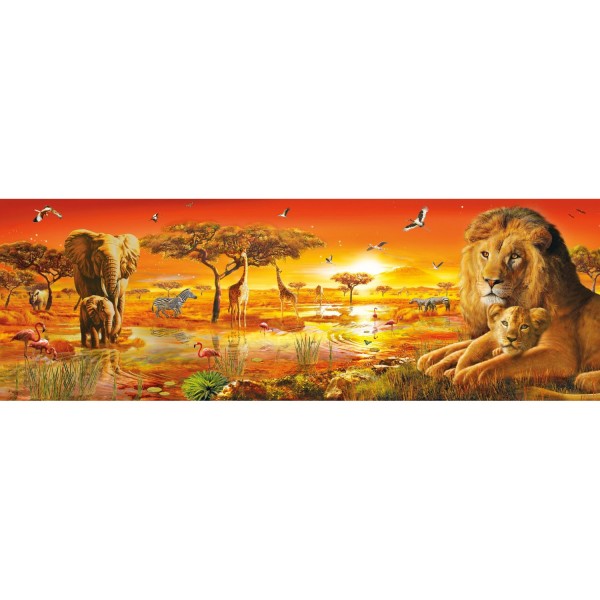 Puzzle 1000 pièces panoramique : Savane africaine - Clementoni-39259