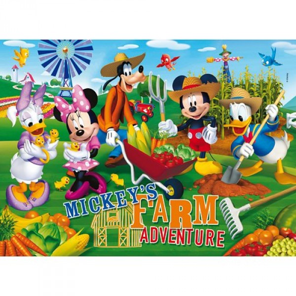 Puzzle 104 pièces - Mickey et ses amis : A la ferme - Clementoni-27827