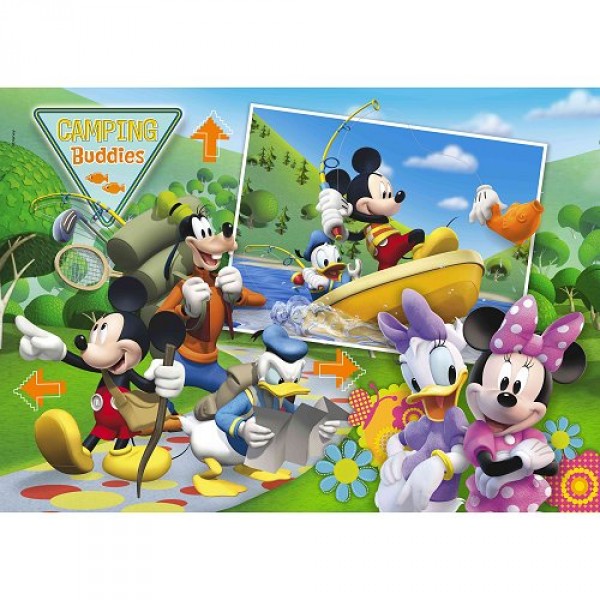Puzzle 104 pièces - Mickey et ses amis : C'est parti pour le camping ! - Clementoni-27795