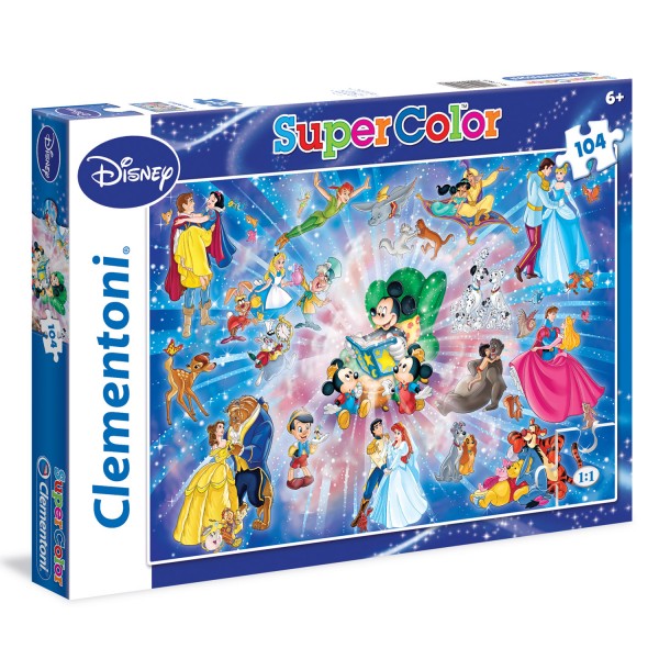 Puzzle 104 pièces : Famille Disney - Clementoni-27954