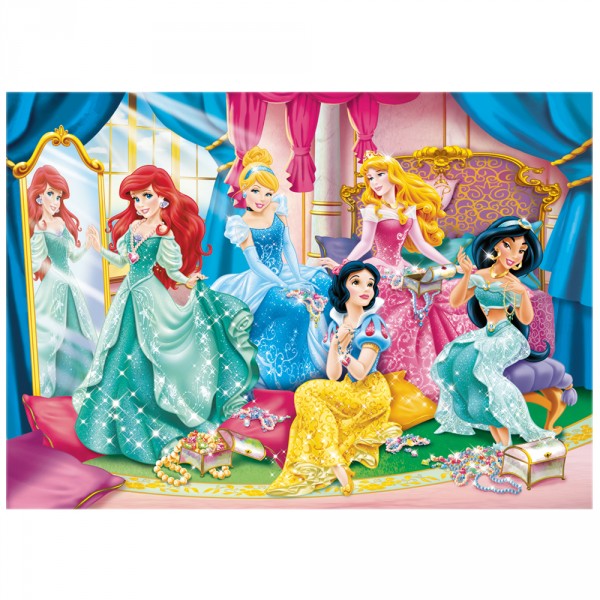 Puzzle 104 pièces : Les Princesses Disney se préparent pour le bal - Clementoni-27060-Princesse-Bal