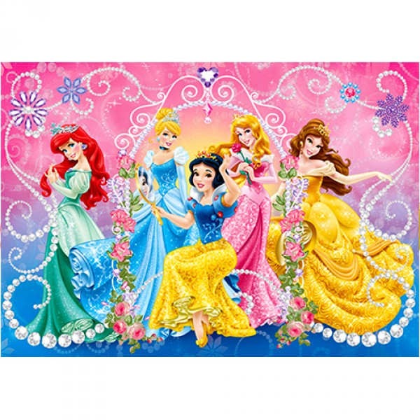Puzzle 104 pièces : Princesses Disney : Jewels puzzle - Clementoni-20089