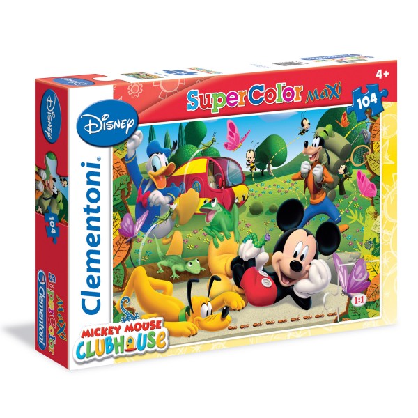 Puzzle 104 pièces Maxi : Mickey Club House - Clementoni-23974