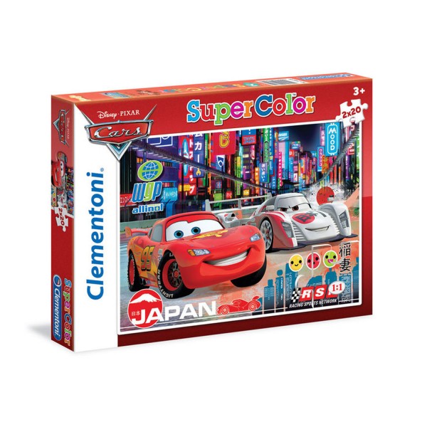 Puzzle 2 x 20 pièces : Cars : Course au Japon - Clementoni-24741