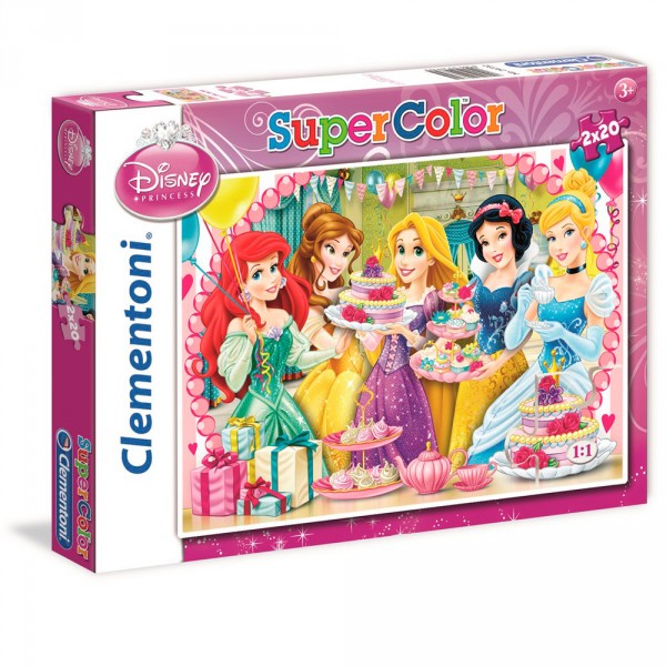 Puzzle 2 x 20 pièces : Princesses Disney : Joyeux anniversaire ! - Clementoni-24732