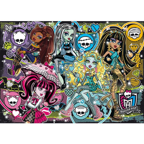 Puzzle 200 pièces : Monster High : Pêle mêle - Clementoni-29650