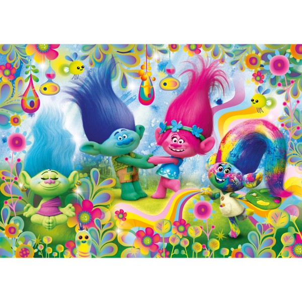 Puzzle 24 pièces Super Color Maxi : Les Trolls - Clementoni-24058
