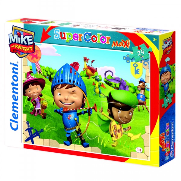 Puzzle 24 pièces maxi : Mike le chevalier : Tir à l'arc - Clementoni-24451