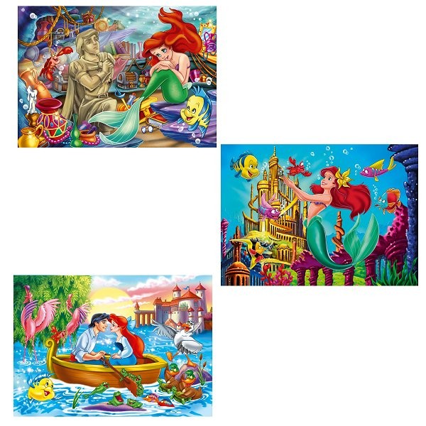 Puzzle 3 x 48 pièces - Princesses Disney : Ariel la petite sirène - Clementoni-25131