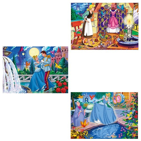 Puzzle 3 x 48 pièces - Princesses Disney : L'histoire de Cendrillon - Clementoni-25106-Cendrillon