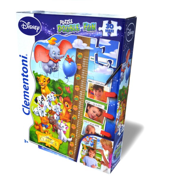 Puzzle 30 pièces maxi : Puzzle Double Fun Toise Disney Classics - Clementoni-20309