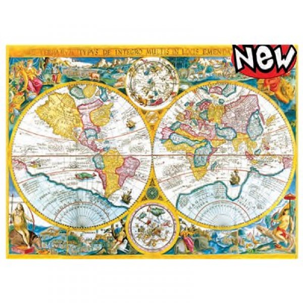 Puzzle 4000 pièces - Carte ancienne du monde - Clementoni-34516