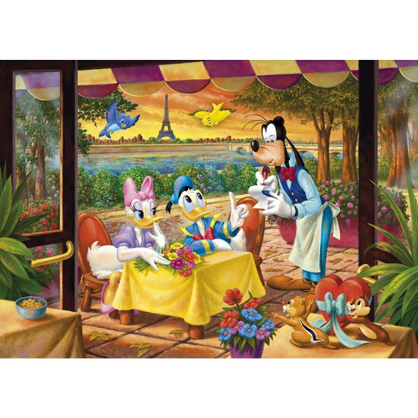 Puzzle 500 pièces : Daisy et Donald au restaurant - Clementoni-30348