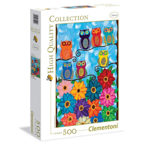 Puzzle 500 pièces : Hiboux - Clementoni-35024