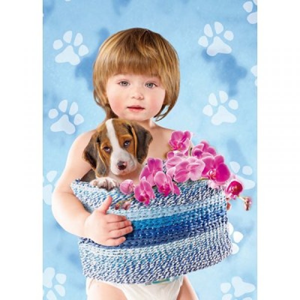 Puzzle 500 pièces - Enfant et chien Beagle - Clementoni-30368