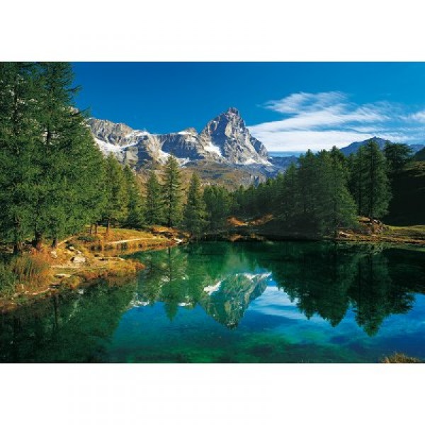 Puzzle 500 pièces - Lac bleu au pied du Mont Cervin - Clementoni-30360