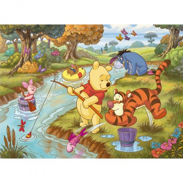 Puzzle 60 pièces - Winnie l'ourson : Partie de pêche - Clementoni-26869
