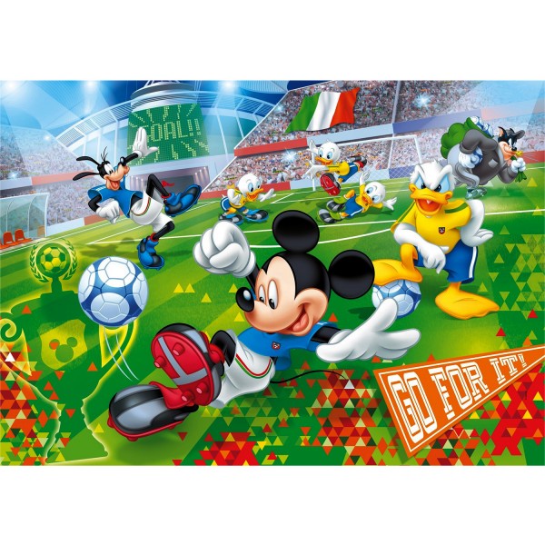 Puzzle cadre 15 pièces : Mickey sport : Football - Clementoni-22222-1