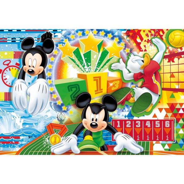 Puzzle cadre 15 pièces : Mickey sport : Jeux olympiques - Clementoni-22222-3