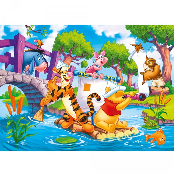 Puzzle cadre 15 pièces : Winnie l'ourson : Balade en radeau - Clementoni-22221-3