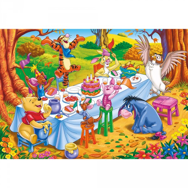 Puzzle cadre 15 pièces : Winnie l'ourson : Joyeux anniversaire ! - Clementoni-22221-1