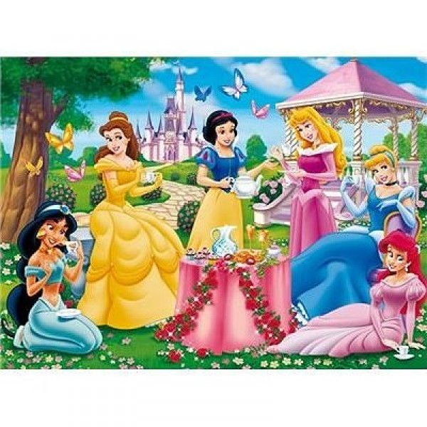 Puzzle 104 pièces - Princesses Disney : L'heure du thé - Clementoni-27760