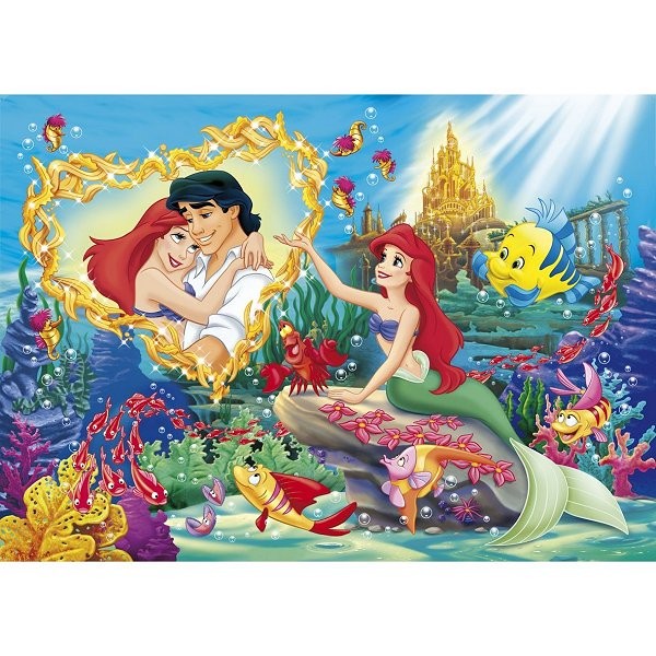 Puzzle 104 pièces maxi - Princesses Disney : Le rêve d'Ariel - Clementoni-23588