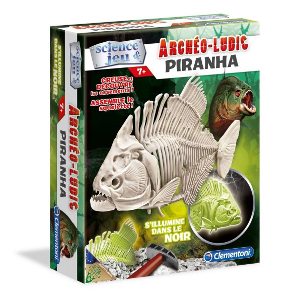 Science et jeu : Archéo-ludic : Piranha phosphorescent - Clementoni-52071
