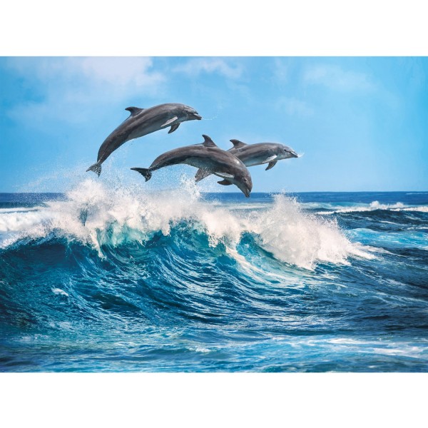 Puzzle de 500 piezas: Delfines en las olas - Clementoni-35055