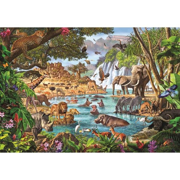 3000 Teile Puzzle : Afrikanischer Wasserfall - Clementoni-33551
