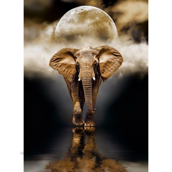 Puzzle 1000 pièces : L'éléphant - Clementoni-39416