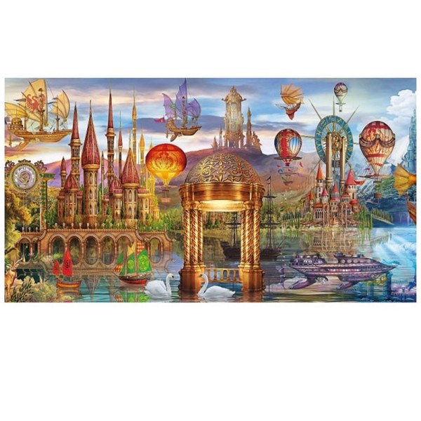 Puzzle 1000 pièces panoramique : Monde fantastique - Clementoni-39424