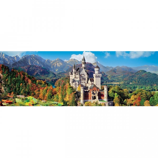 1000 pieces panoramic jigsaw puzzle: Neuschwanstein - Clementoni-39438