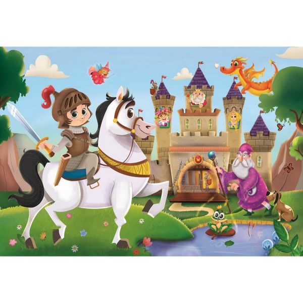 Supercolor 104 piece puzzle: Knight and dragon - Clementoni-27113