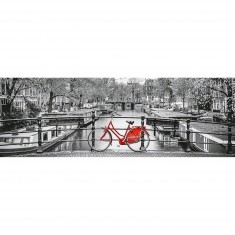 1000 pieces panoramic jigsaw puzzle: bicycle in Amsterdam