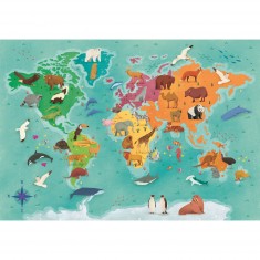 Puzzle de 250 piezas Exploring Maps: World - Animals
