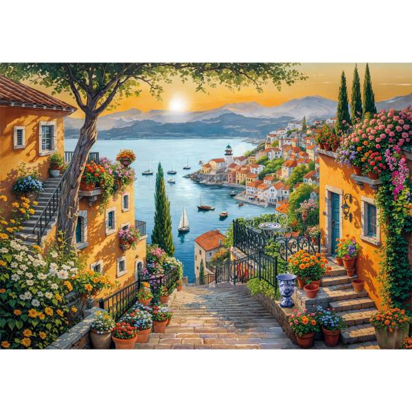  Puzzle Compact 1500 pièces : Les marches du port - Clementoni-31729