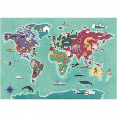 250-teiliges Puzzle „Exploring Maps: Welt – Traditionen und Gastronomie“.