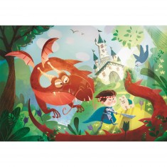Puzzle de 180 piezas supercolor: castillo y dragón